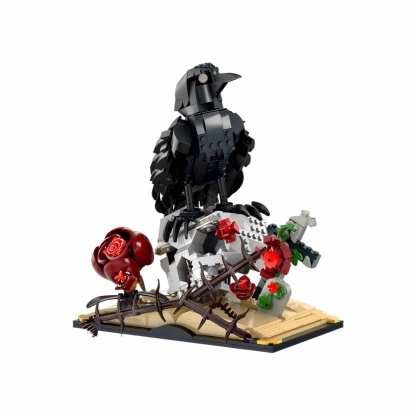 Gothic Raven & Skull Art Building Set - Dark Academia Home Decor