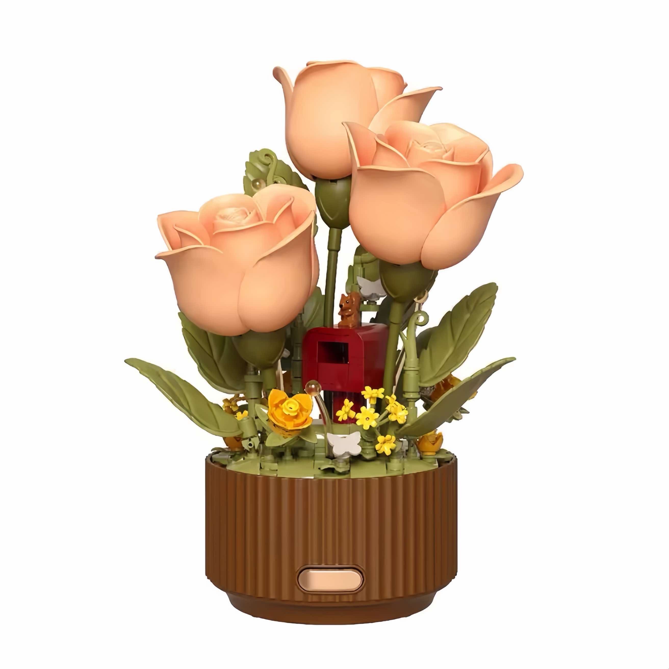 Enchanted Rose Garden Building Set | Light-Up DIY Flower Kit