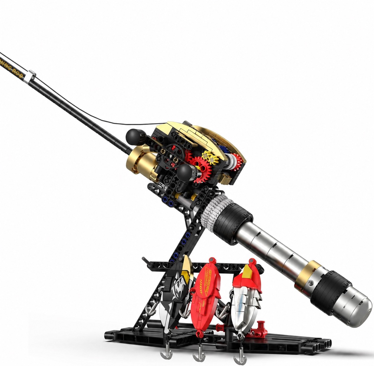 Fishing Rod Model Building Blocks 425+ Pieces Play & Decor Kit