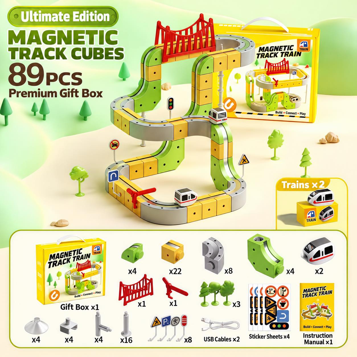 Magnetic Marble Run Building Set for Kids