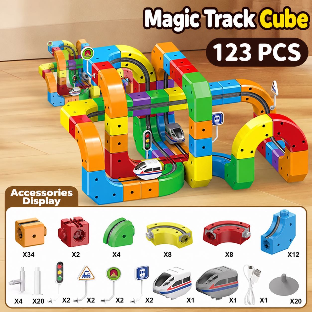 Electric Train Track Building Set | Wonder Mini World