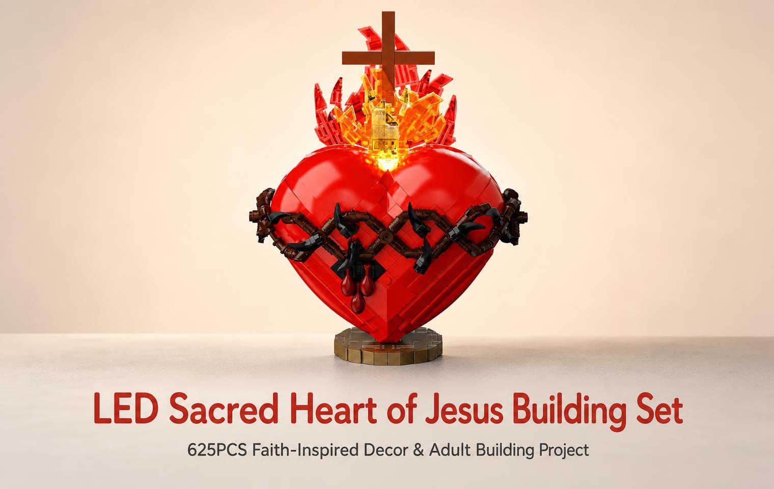 Sacred Heart of Jesus LED building block display model