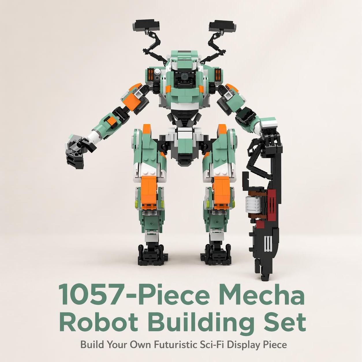 BT-7274 inspired Vanguard Titan MOC building set in teal green and orange
