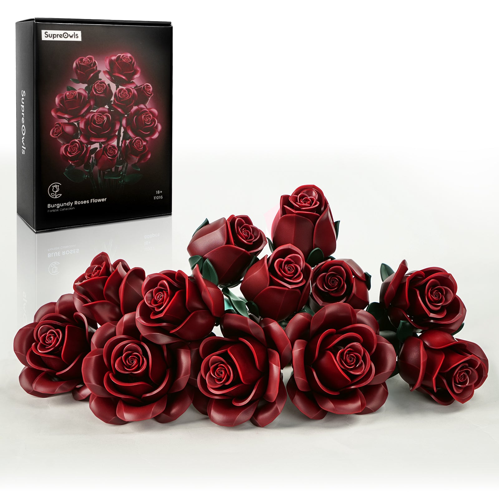 Burgundy Rose Building Bouquet Set