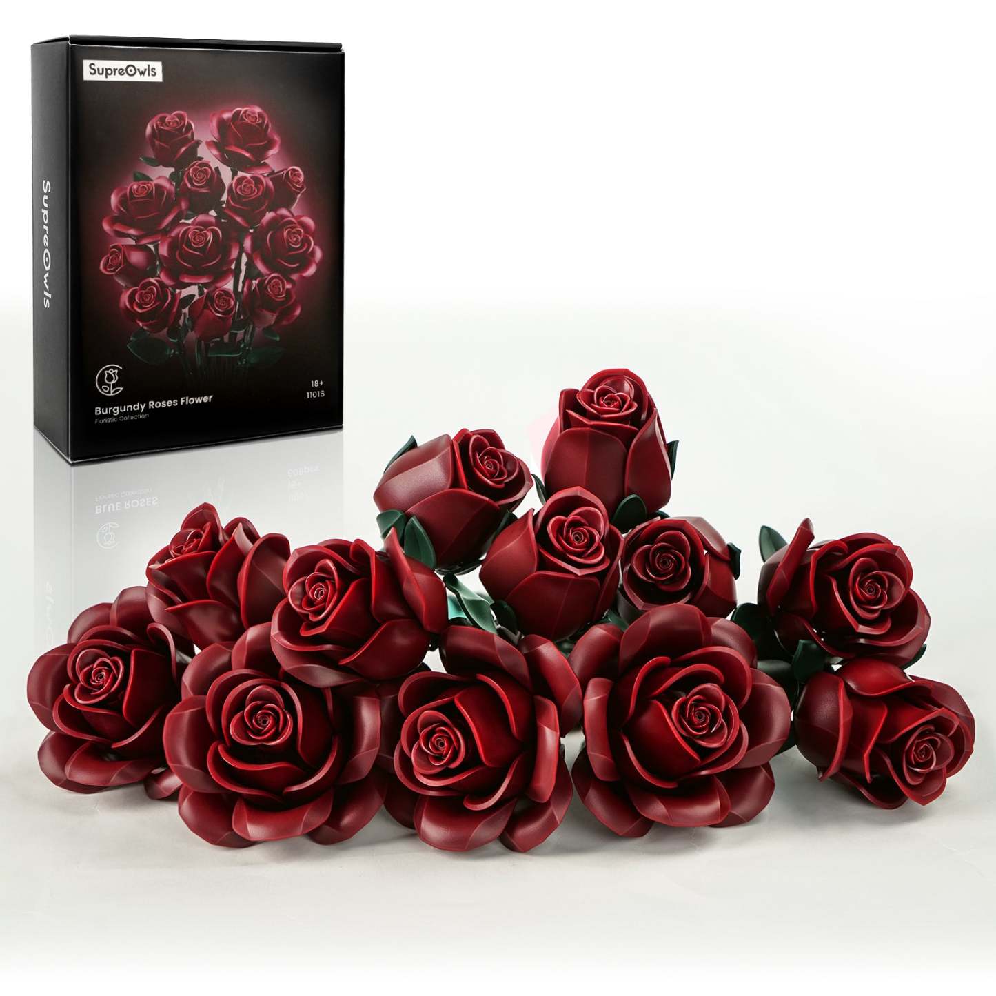 Burgundy Rose Building Bouquet Set