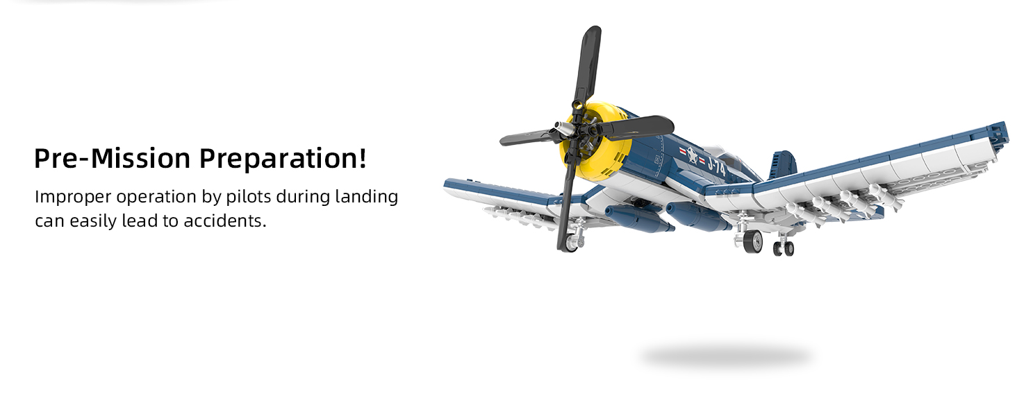 F4U Corsair fighter aircraft building bricks model with detailed wings and cockpit