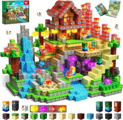 200-Piece Light-Up Magnetic Building Blocks for Kids 3+
