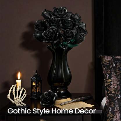 Black Roses Bouquet Building Block Set