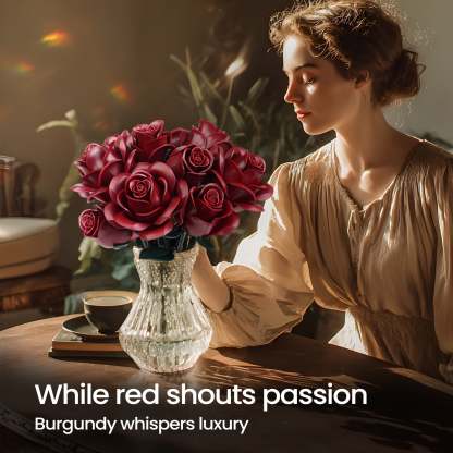 Burgundy Rose Building Bouquet Set