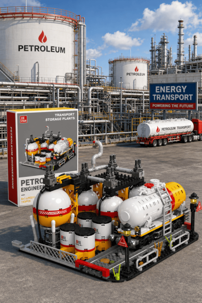 Oil & Gas Storage Station Building Set | 743-Piece City MOC