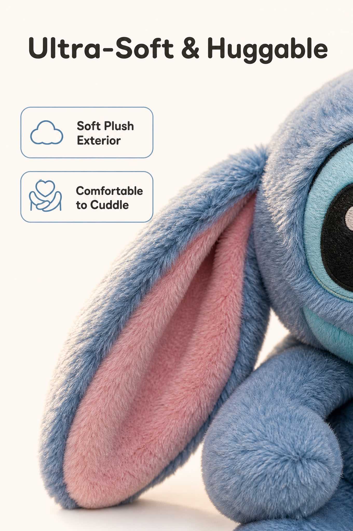 Breathing Stitch Plush Toy with Gentle Moving Belly