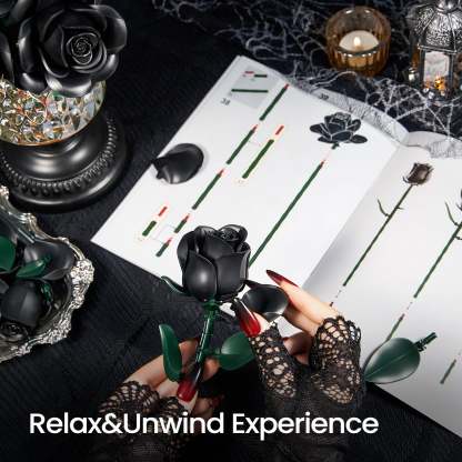 Black Roses Bouquet Building Block Set