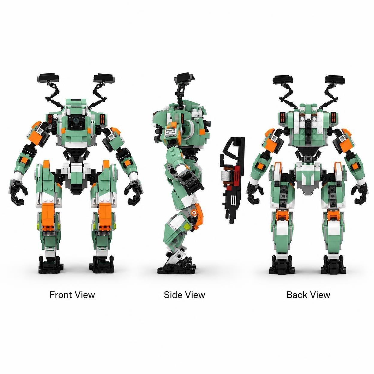 Poseable Mecha Robot Building Set with Blaster