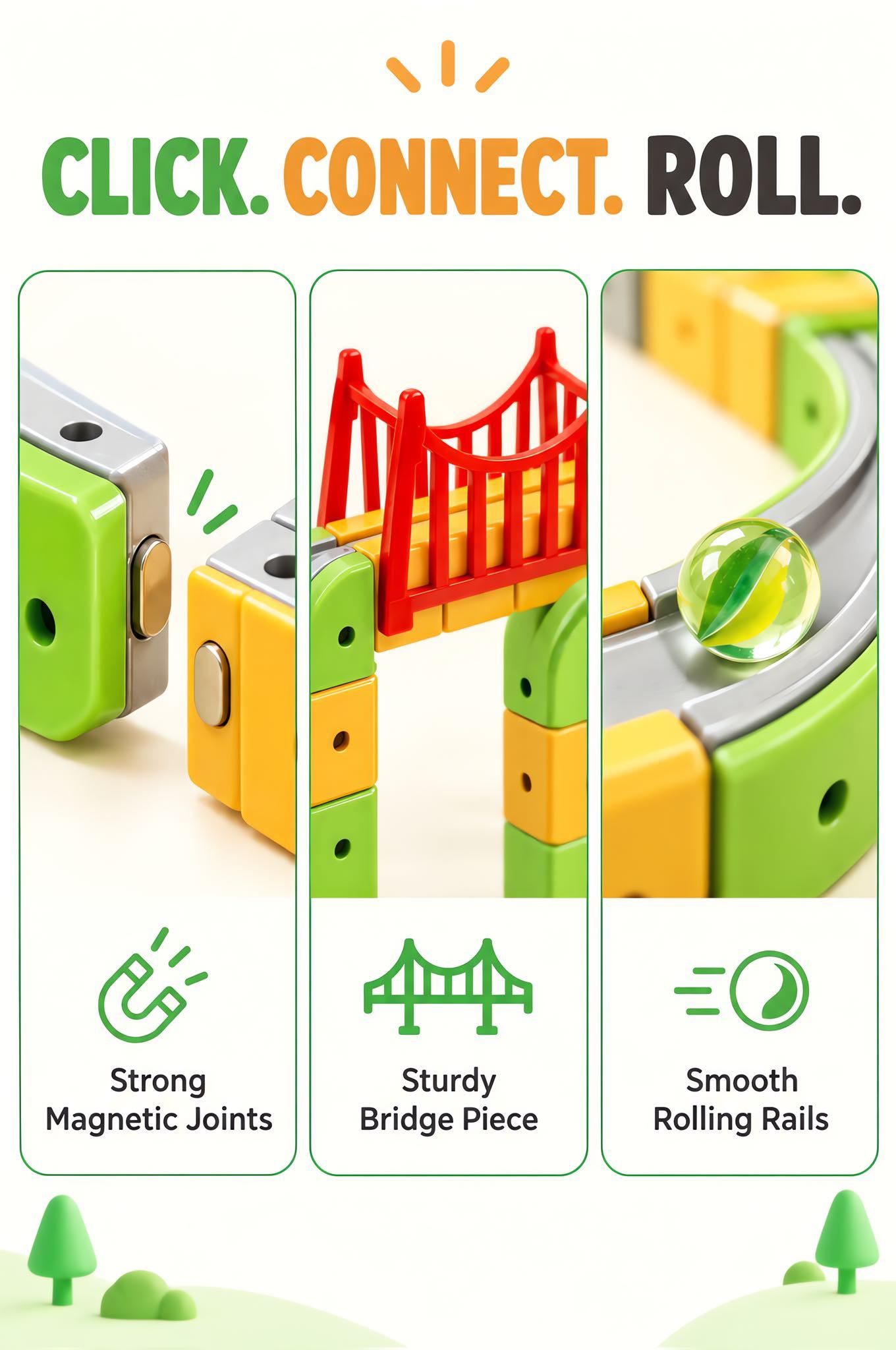 Magnetic Marble Run Building Set for Kids