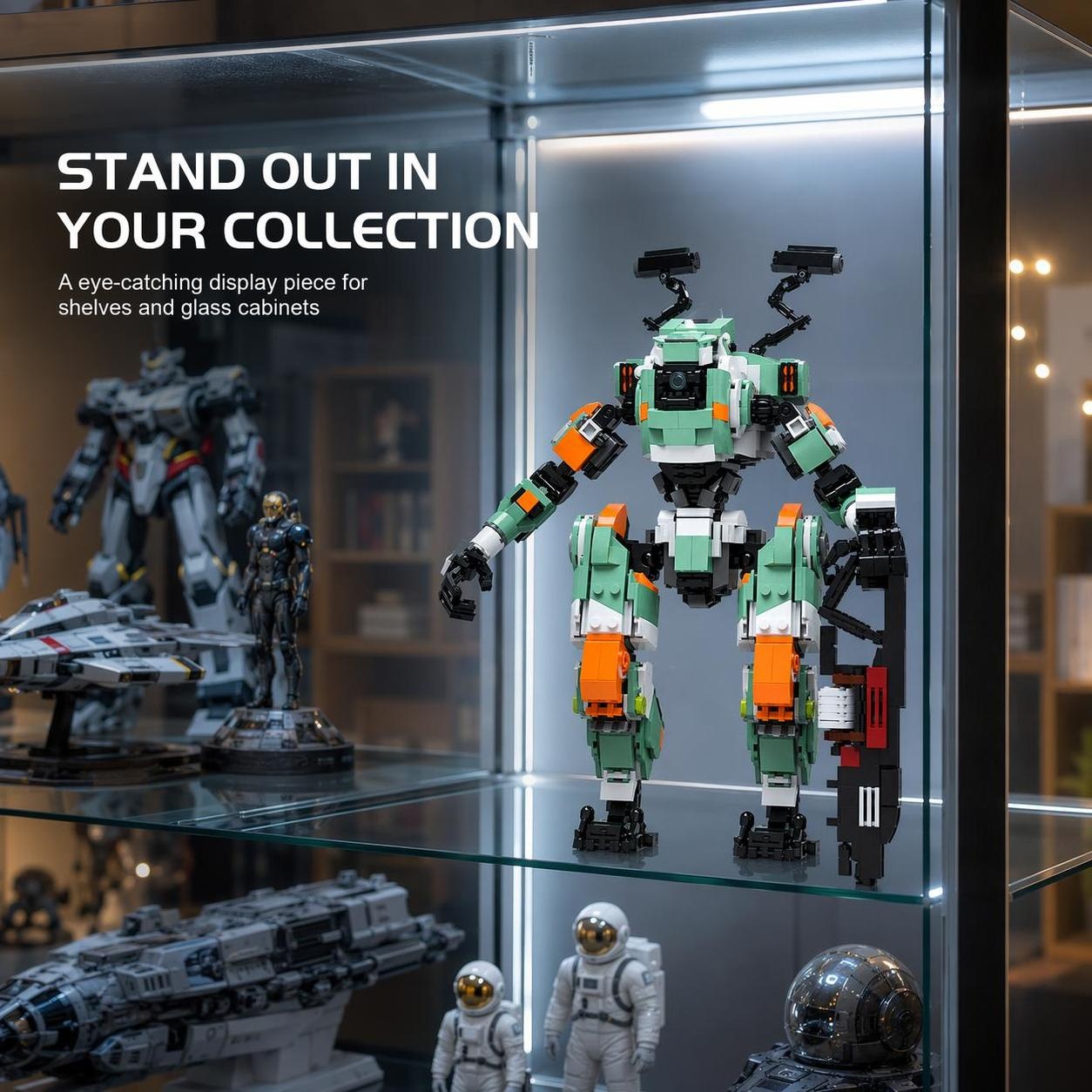 Poseable Mecha Robot Building Set with Blaster