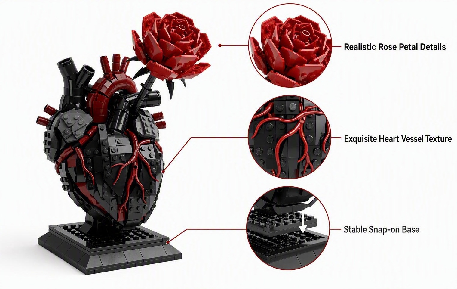 Gothic floral building set collection display