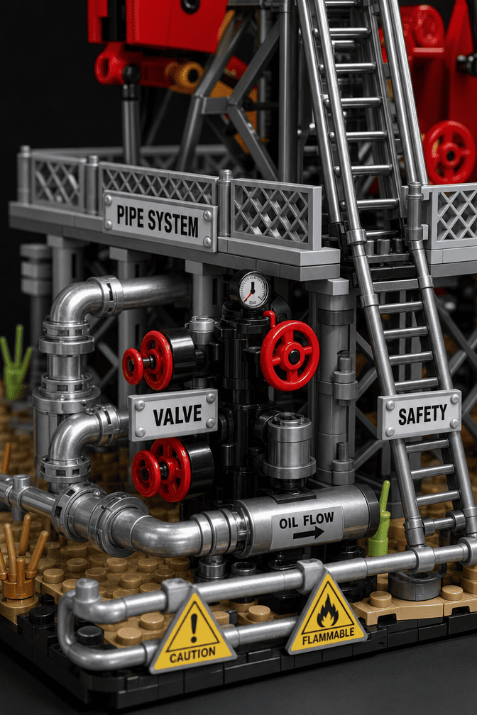Oil & Gas Storage Station Building Set | 743-Piece City MOC