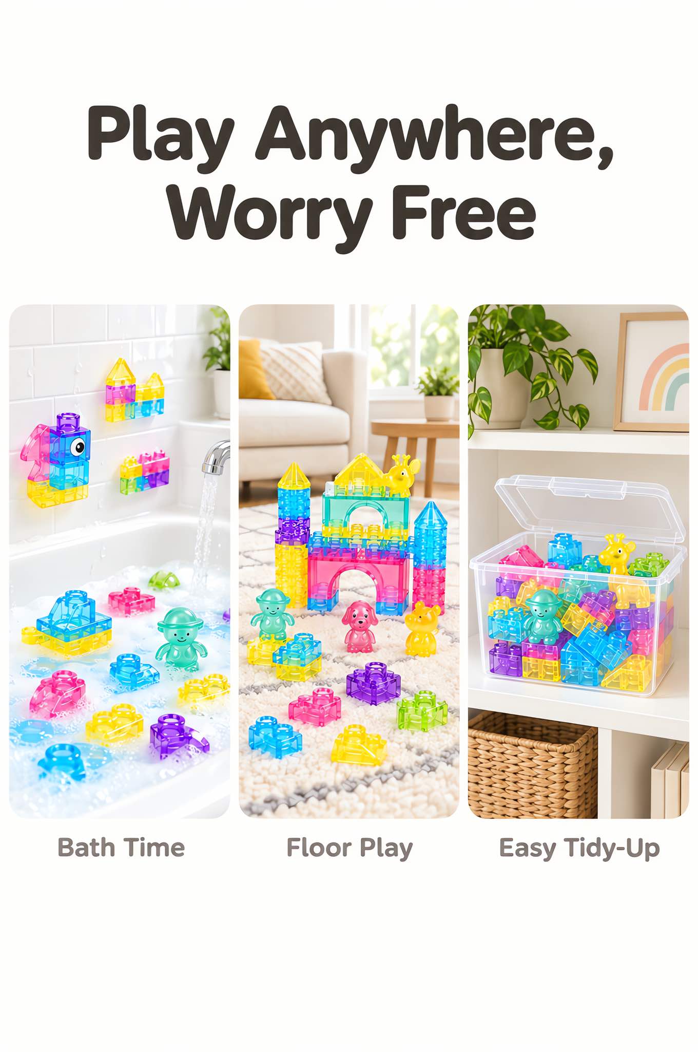 Soft Jelly Bath Building Blocks for Toddlers | Sensory Toy
