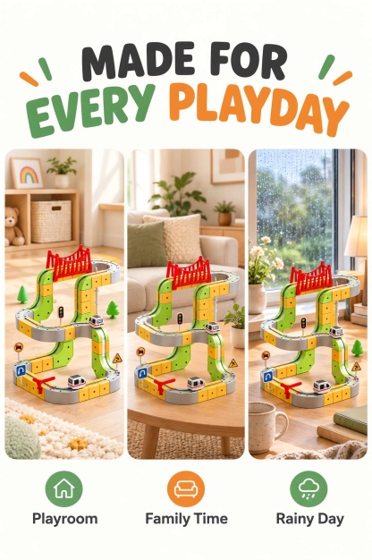 Magnetic Marble Run Building Set for Kids