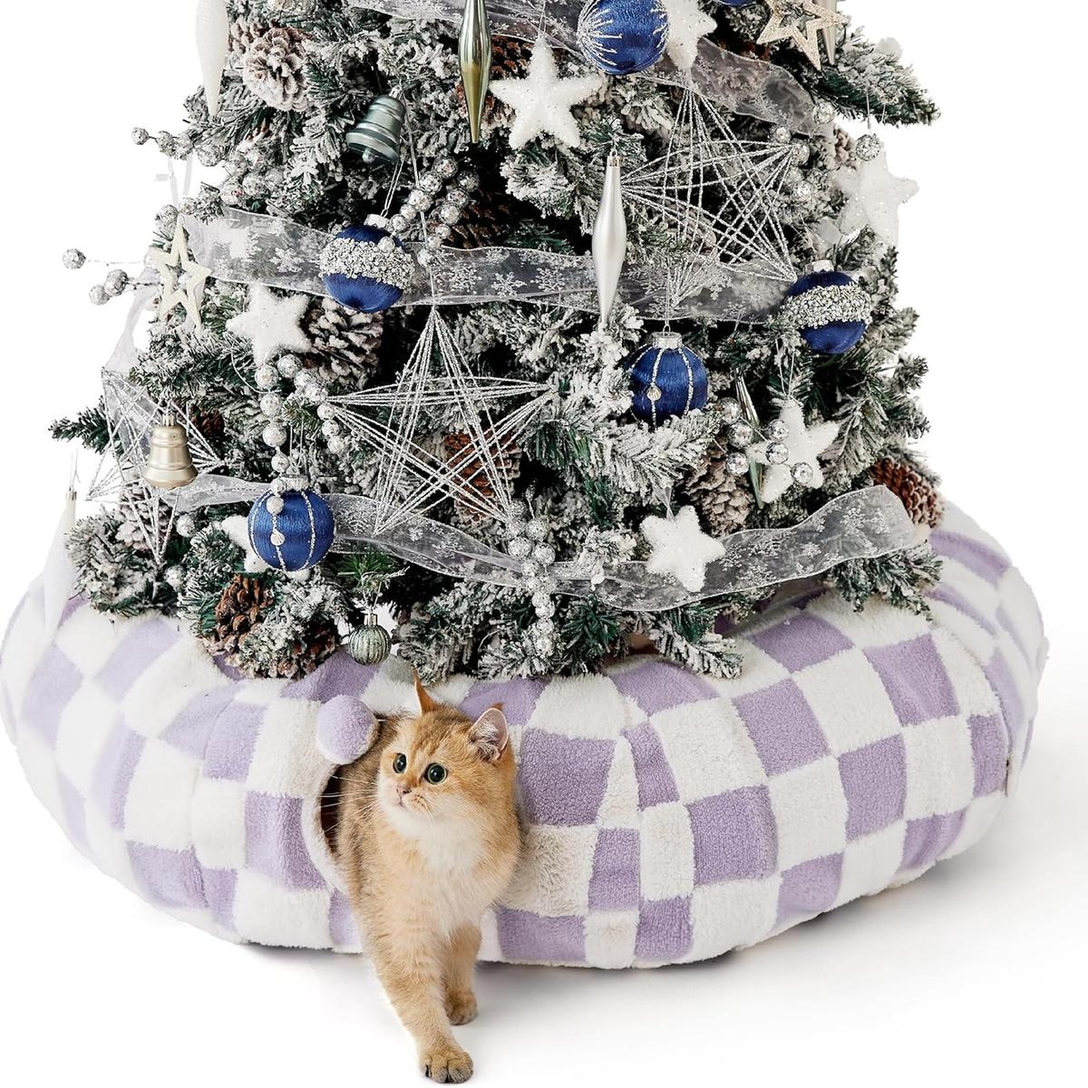 Cozy Washable Cat Tunnel Bed with Cushion - Foldable Pet Play & Sleep Cave-北京欧布科技有限公司