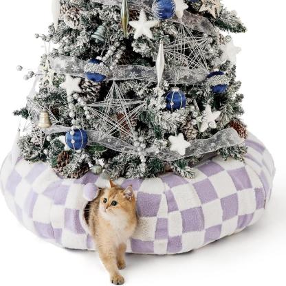 Cozy Washable Cat Tunnel Bed with Cushion - Foldable Pet Play & Sleep Cave-北京欧布科技有限公司