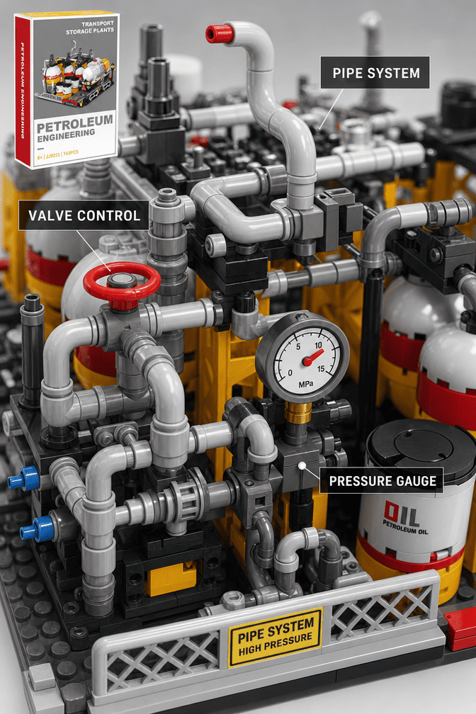 Oil & Gas Storage Station Building Set | 743-Piece City MOC