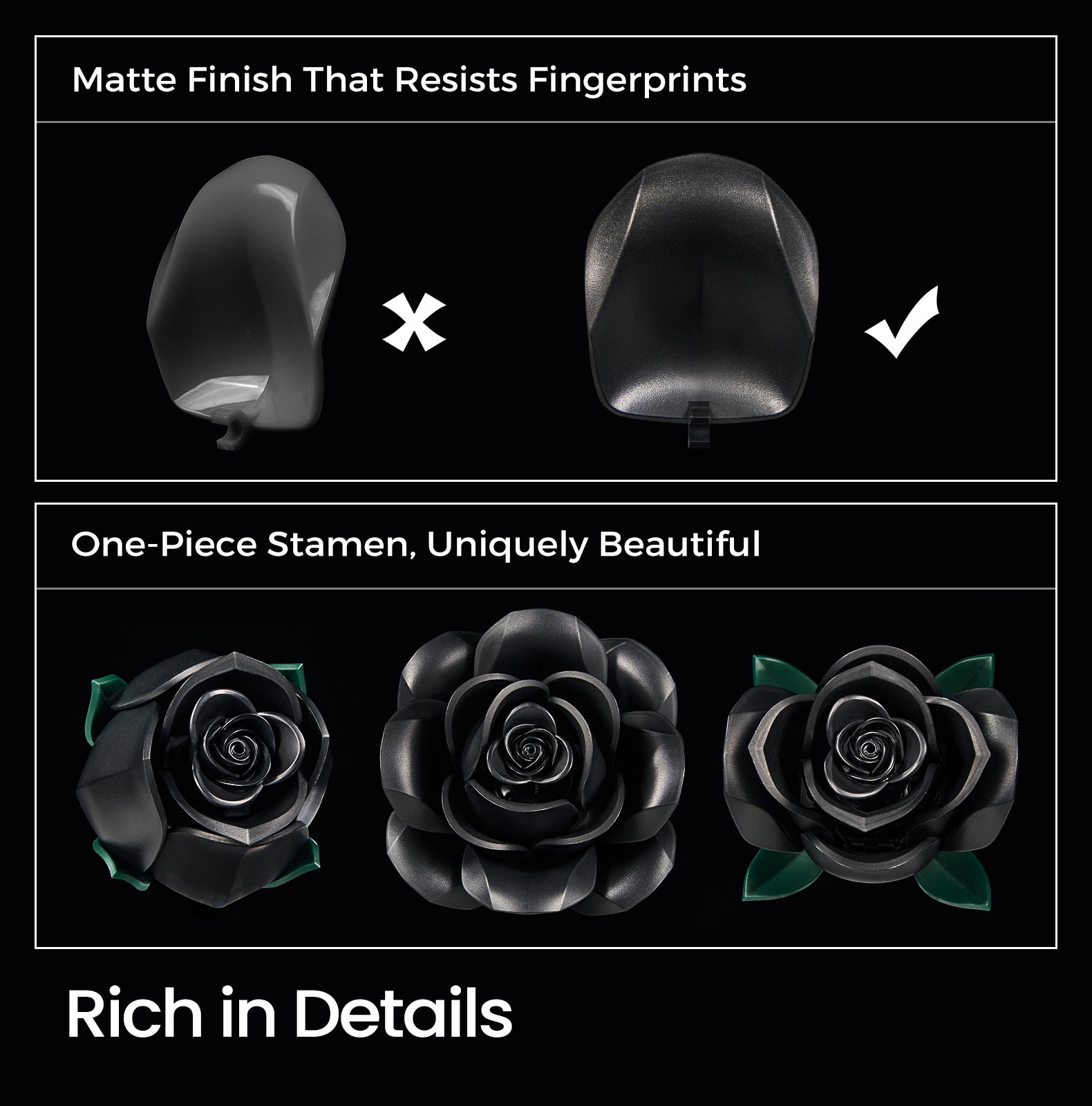 Black Roses Bouquet Building Block Set