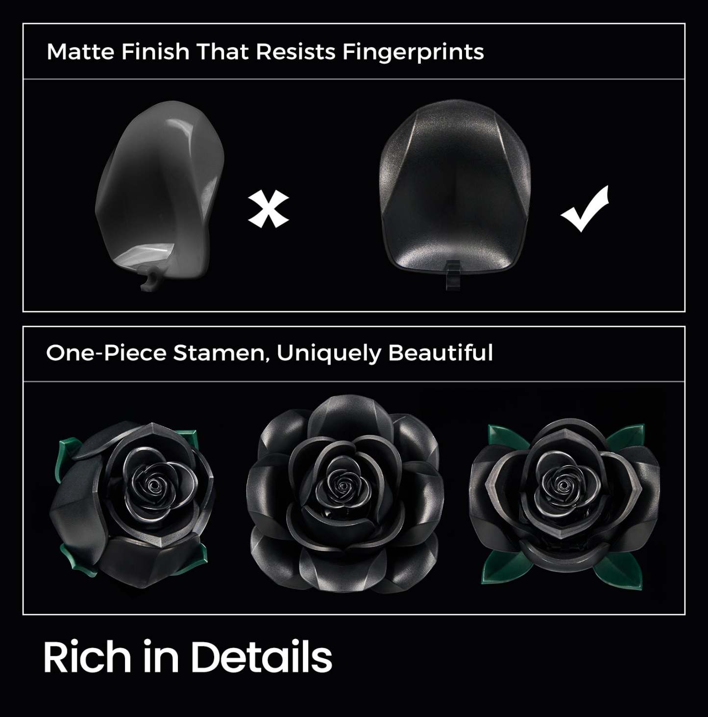 Black Roses Bouquet Building Block Set