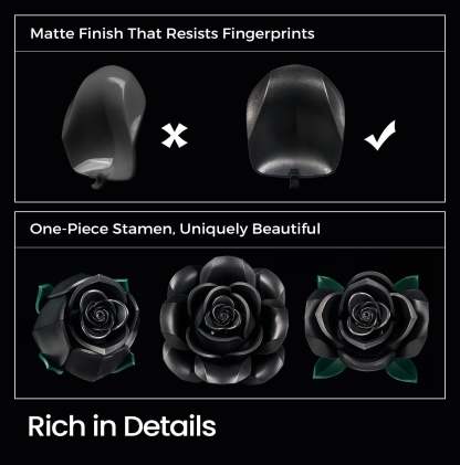 Black Roses Bouquet Building Block Set