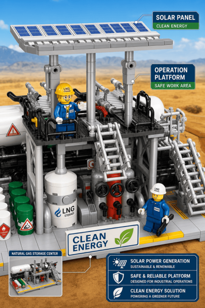 Natural Gas Storage Center Building Set | 713-Piece City MOC
