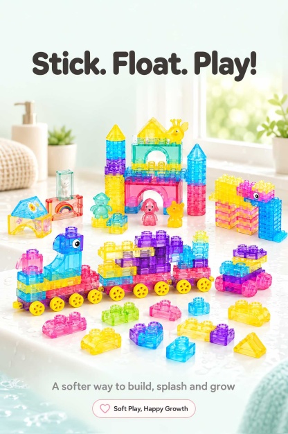 Soft Jelly Bath Building Blocks for Toddlers | Sensory Toy