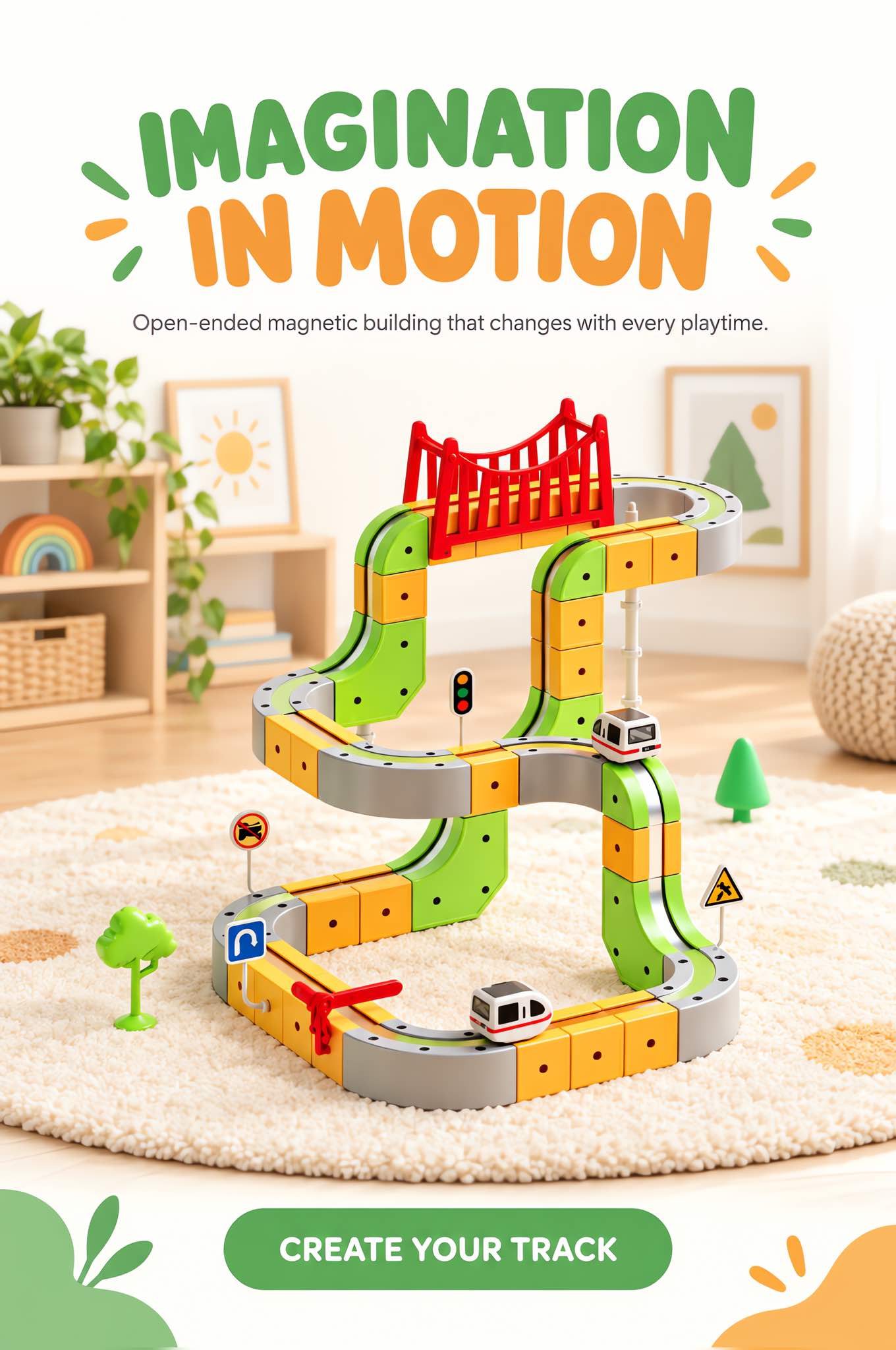 Magnetic Marble Run Building Set for Kids