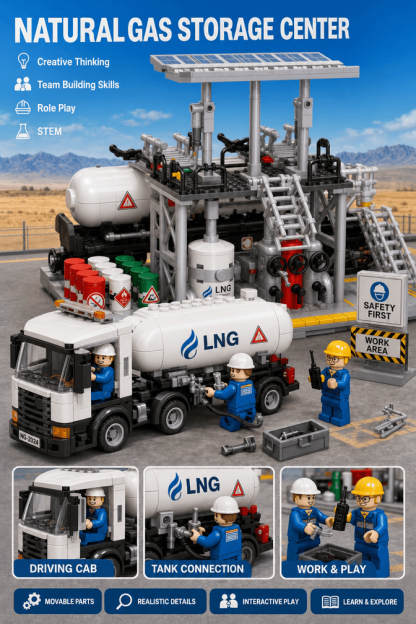 Natural Gas Storage Center Building Set | 713-Piece City MOC