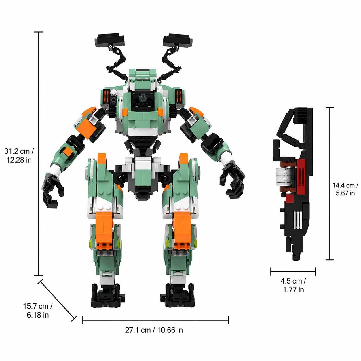 Poseable Mecha Robot Building Set with Blaster