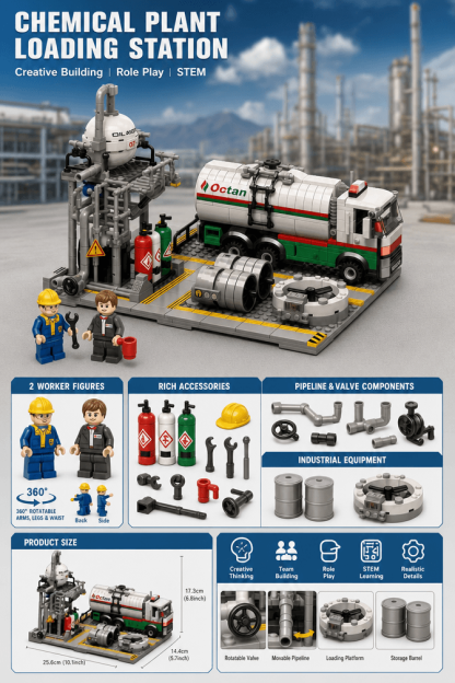 Chemical Loading Station Building Set | 719-Piece City MOC
