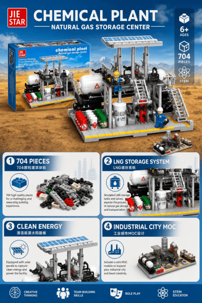 Natural Gas Storage Center Building Set | 713-Piece City MOC