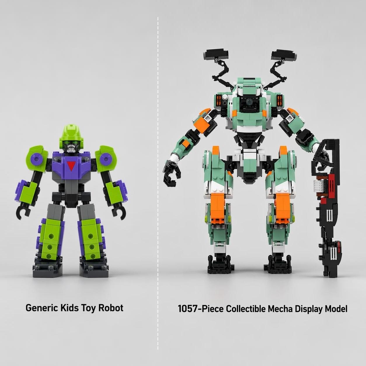Poseable Mecha Robot Building Set with Blaster