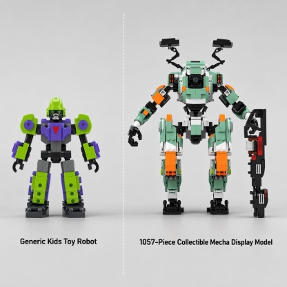 Poseable Mecha Robot Building Set with Blaster