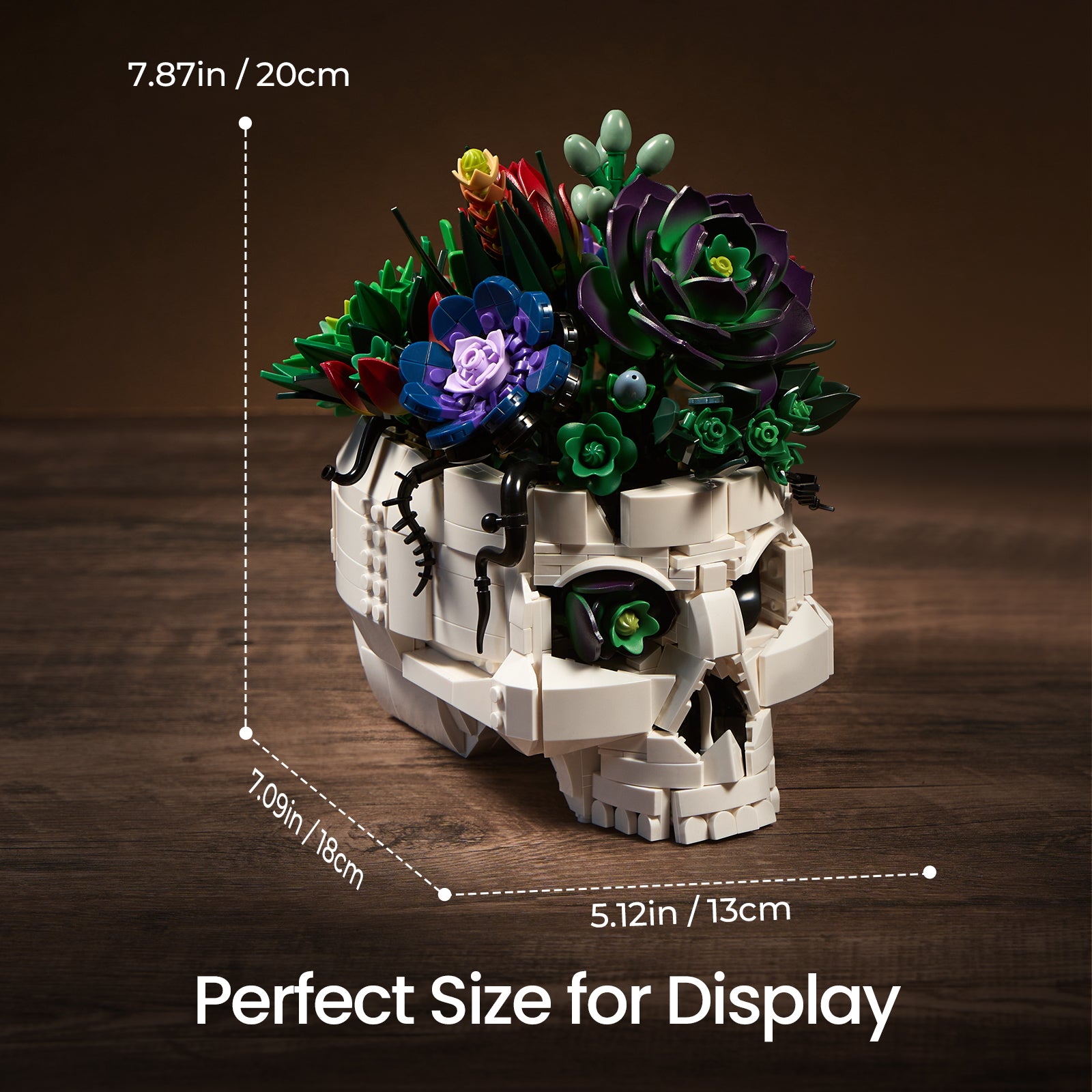 Gothic Skull Succulent Bouquet Building Block Set