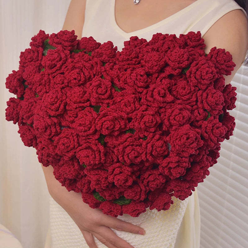 Valentines Day Day Gift,Gifts for Girlfriend,Teachers,Friends,Handmade Crochet Rose Blanket,Soft Sofa and Bedroom Blanket