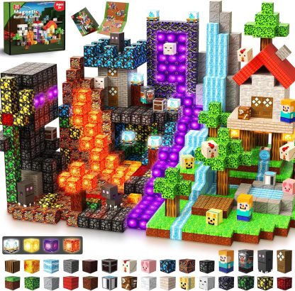 200-Piece Light-Up Magnetic Building Blocks for Kids 3+