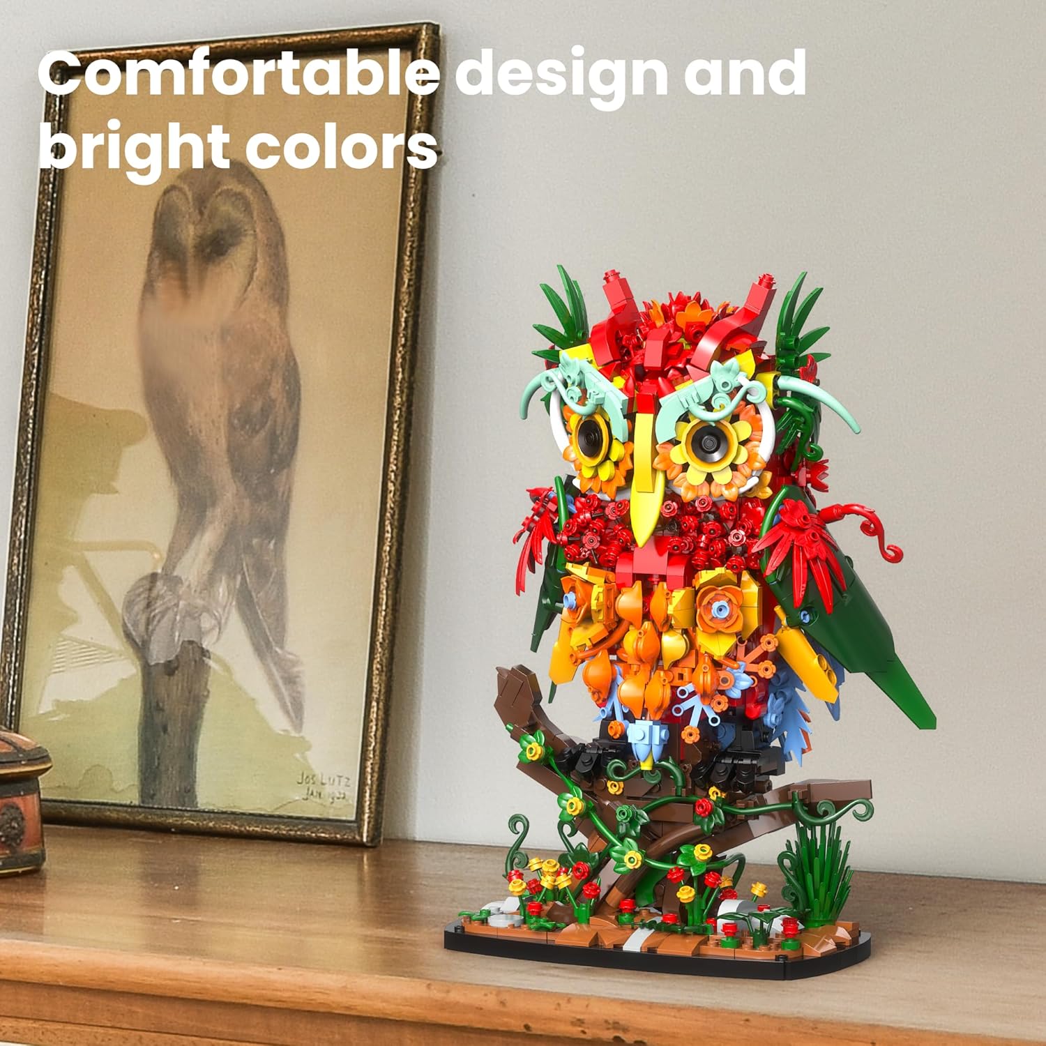 Enchanted Owl & Flower Bouquet Building Kit - Botanical Collection for Adults-wonderminiworld