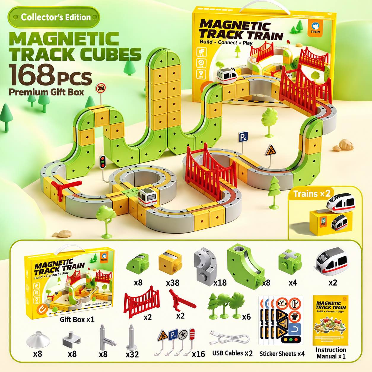 Magnetic Marble Run Building Set for Kids