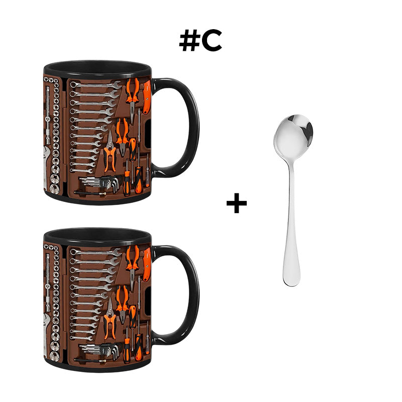🏆Letzter Tag im Angebot: 50 % Rabatt ✨🔨Lustiger Kaffeebecher – Werkzeugkasten-Set für Mechaniker