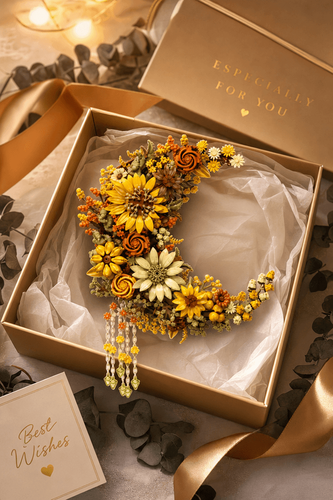 DIY gold flower building set gift for adults
