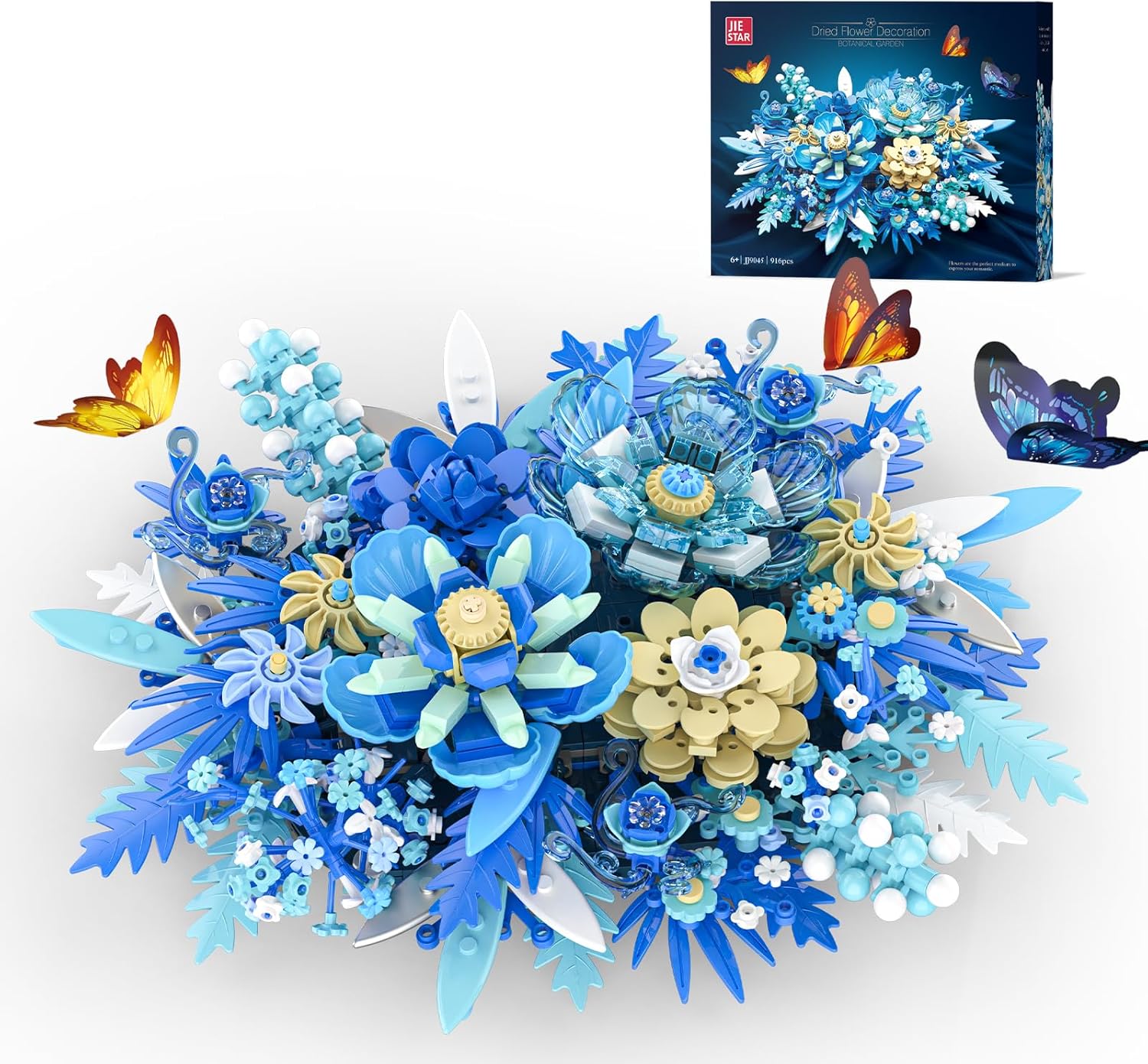Blue Flower Bouquet Building Set – 917 Pcs