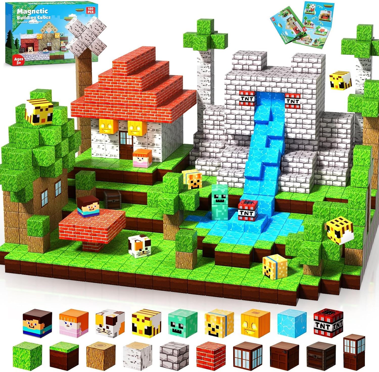 200-Piece Light-Up Magnetic Building Blocks for Kids 3+