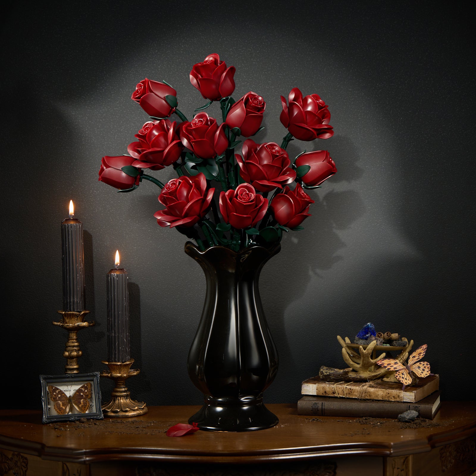 Burgundy Rose Building Bouquet Set