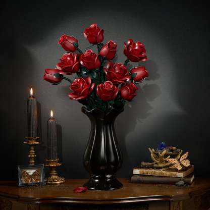 Burgundy Rose Building Bouquet Set