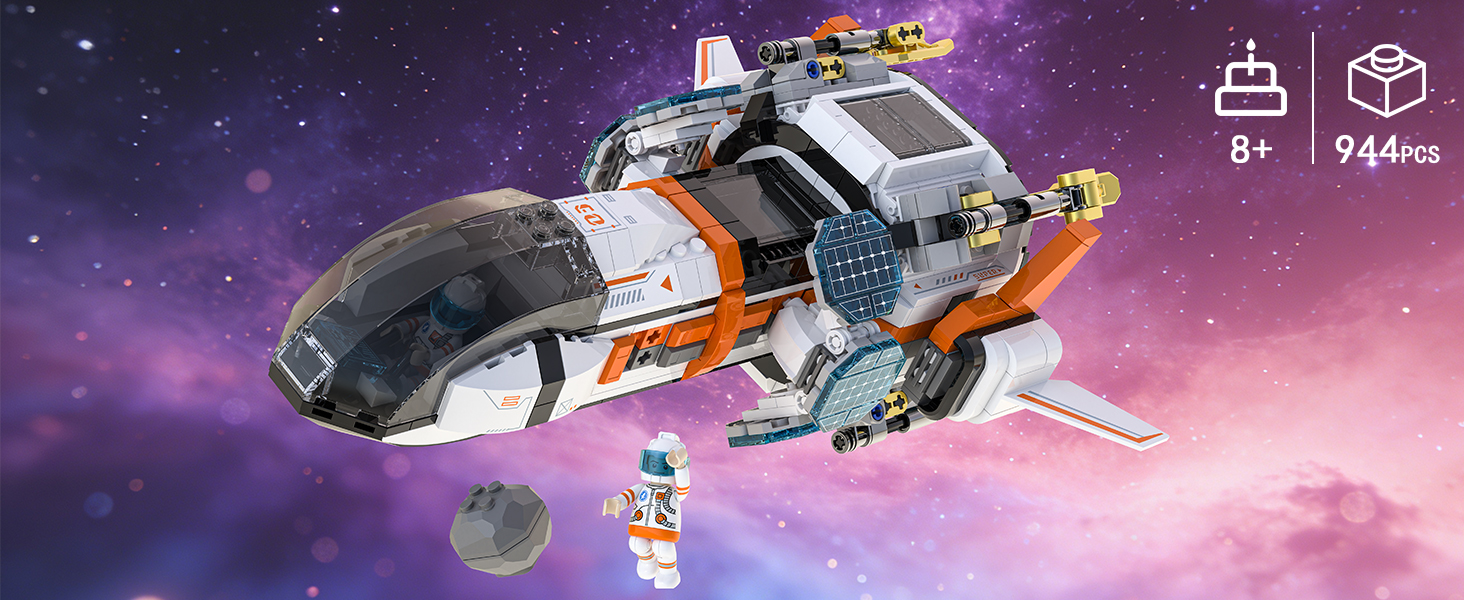 Space exploration building set for interstellar storytelling and modular spacecraft role play